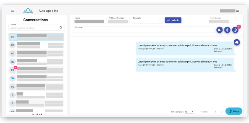 RSS Desktop Texting Homepage