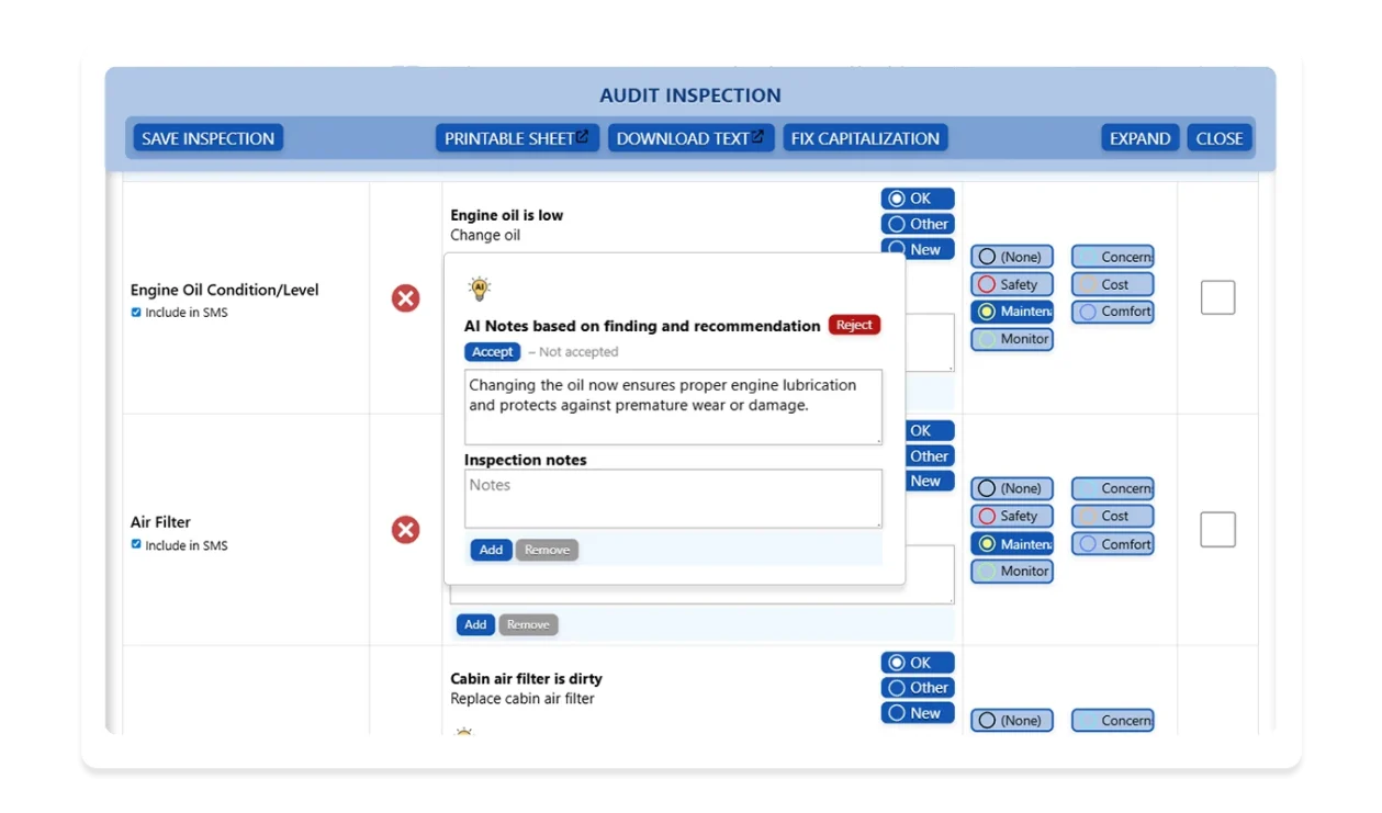 Website slider graphic showing the ability create AI written notes based on recommendations